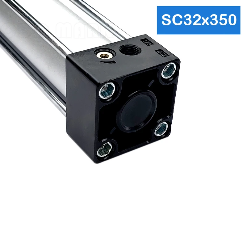 SC32x350 32mm Bore 350mm Stroke Pressurized Aluminum Pneumatic Tube Piston Air Double Acting Telescopic Price Penumatic Cylinder |