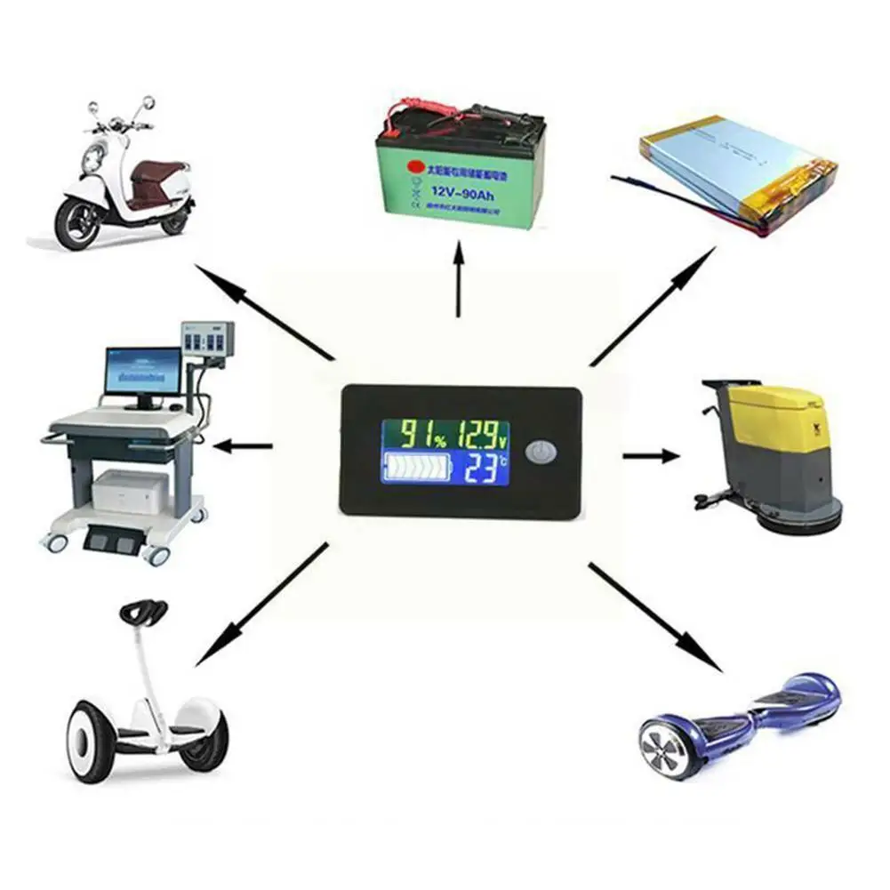

Lead-acid Lithium Battery 12v36v48v60v72v Battery Fuel Accurate Meter Gauge Multi-function Data Is Voltmeter O2i9