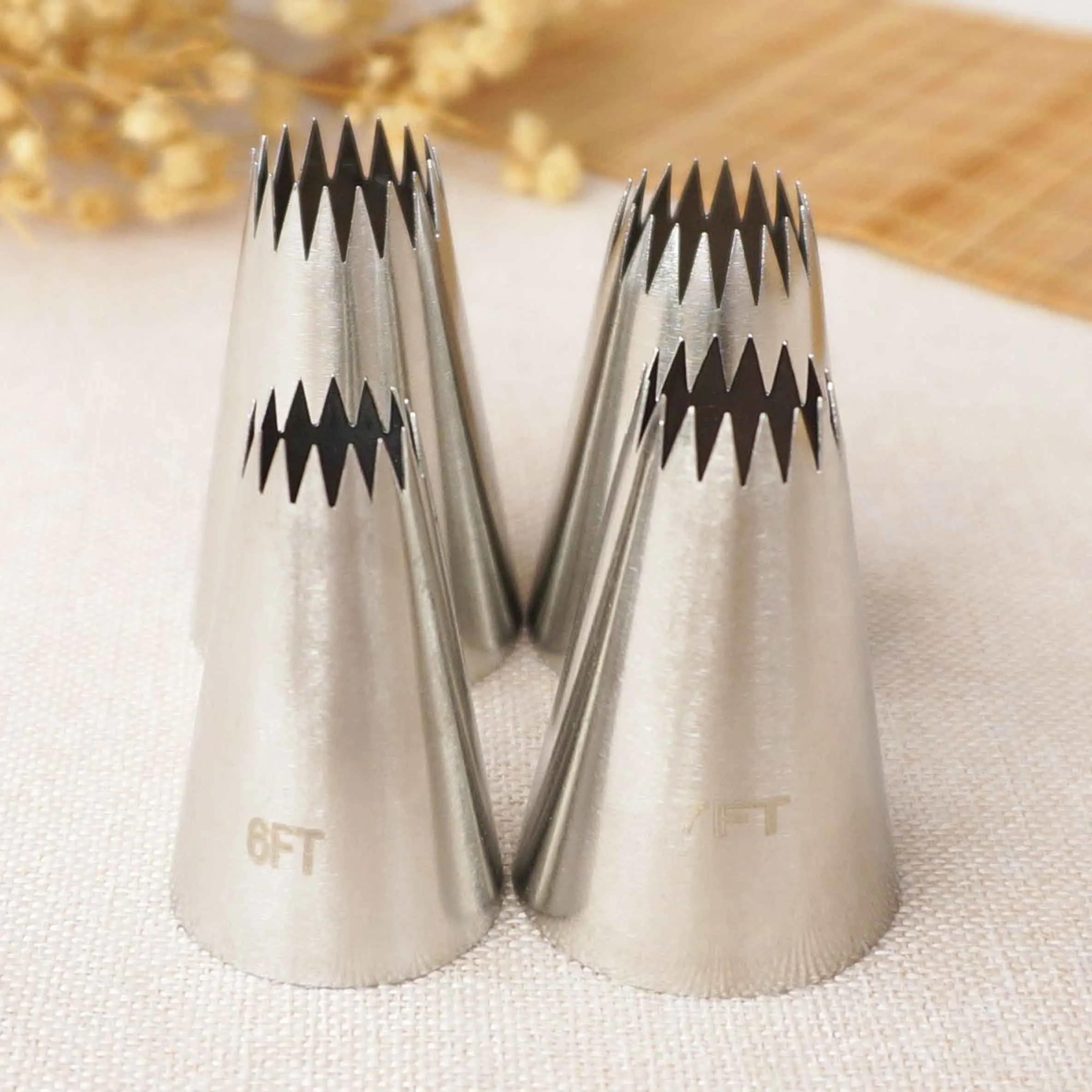 

#6FT #7FT #8FT #9FT Large Size Open Star Piping Nozzle Cake Decorating Pastry Icing Tips Kitchen Cookies Tools Stainless Steel