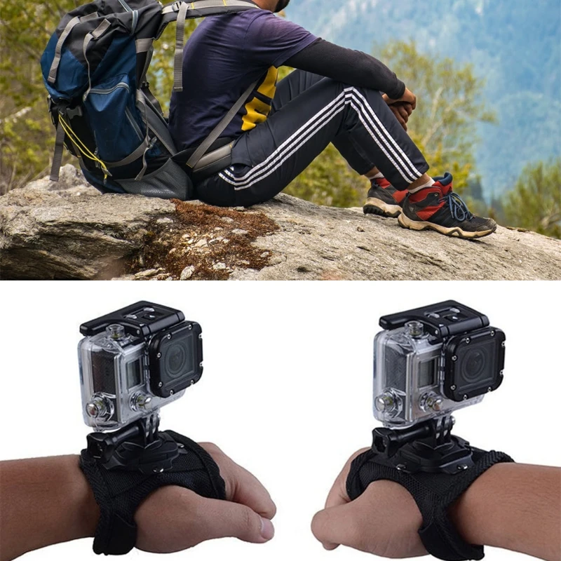 Вращающийся на 360 градусов ремешок запястье для Go Pro Hero 8/9 ручной держатель H3CA |