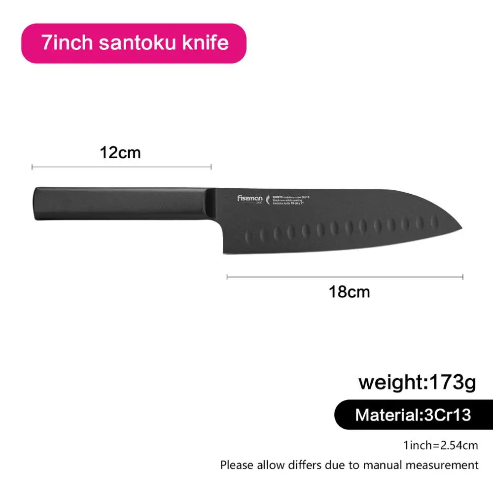 Fissman 7 дюймовый нож сантоку Shinto Sereis Японские Стальные Кухонные ножи 3cr13 с ручкой