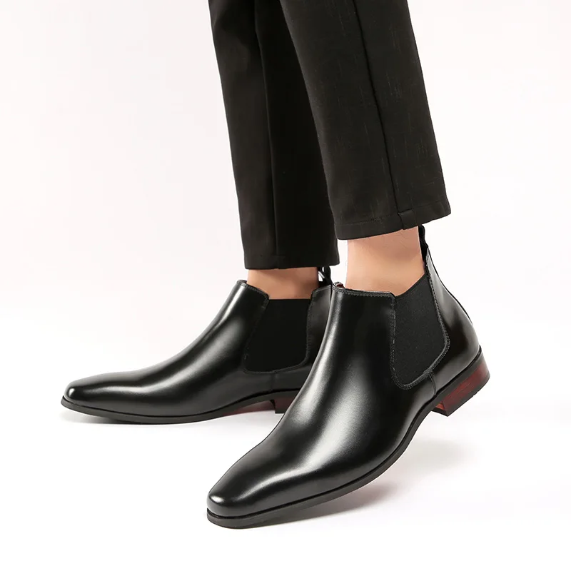 Ботинки-Челси мужские кожаные с квадратным носком весна | Обувь