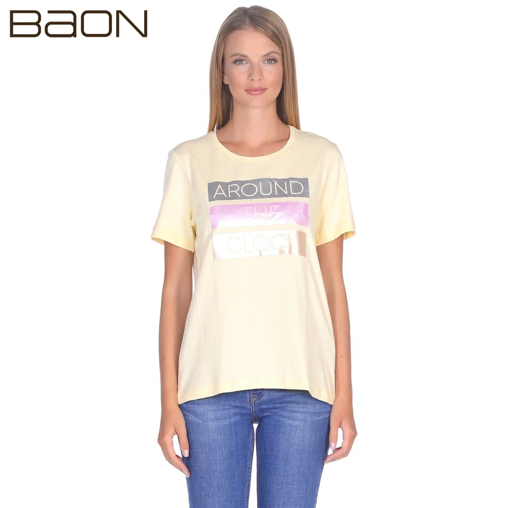 Женская футболка с перламутровым принтом Baon B239004 | одежда