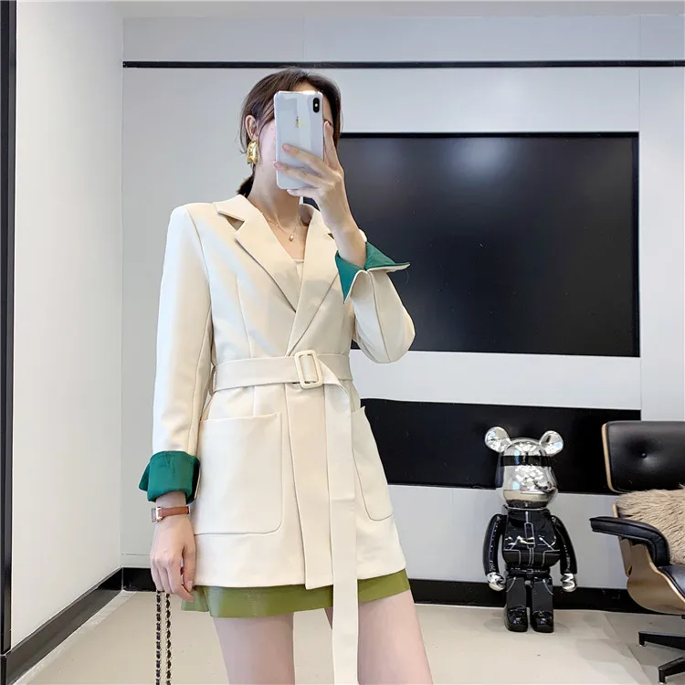 

2019 женская элегантная модная куртка, пальто, тонкий повседневный пиджак в деловом стиле, костюм, верхняя одежда женская, Новые Карманы, офис...