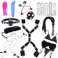 exotic sex products sex toys for couples adult games leather bdsm bondage set handcuffs whip gag tail plug women sex accessories