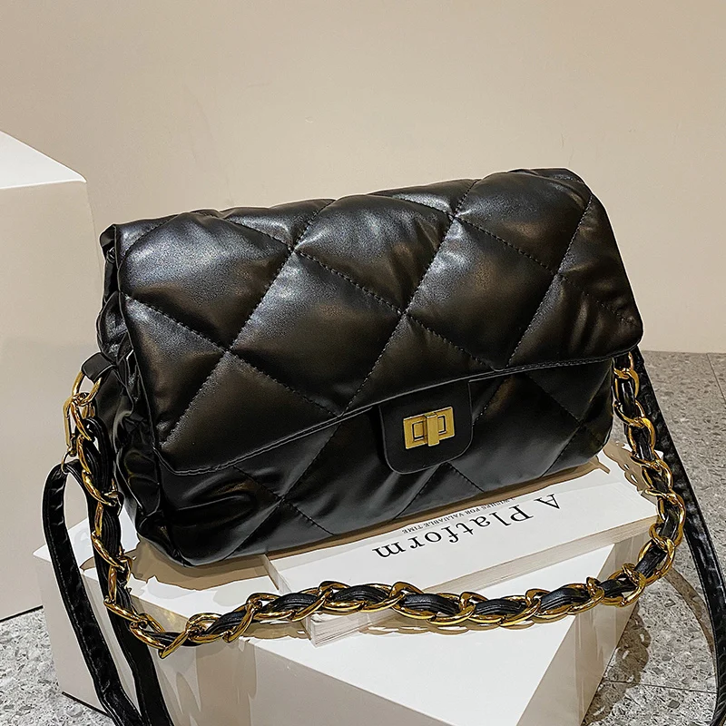 

Клетчатая квадратная сумка для подмышек, новинка зимы 2021, Высококачественная женская дизайнерская сумка из искусственной кожи, роскошная б...