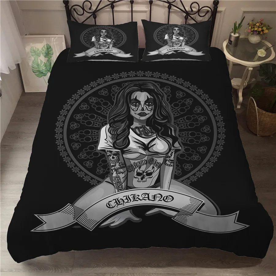 

Комплект постельного белья с 3D-принтом, пододеяльник, Комплект постельного белья, Череп, череп, криниум, домашний текстиль для взрослых, пос...