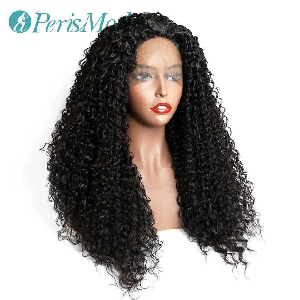 Парик черный длинный кудрявый на сетке с детскими волосами для женщин перистмода