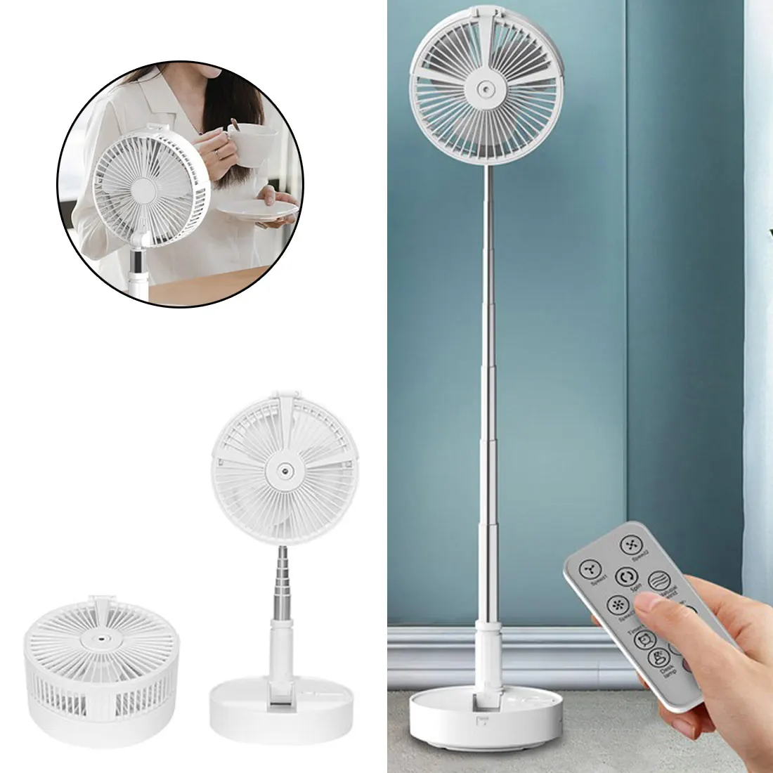 

Electric Dormitory Bed Large Wind Folding Fan