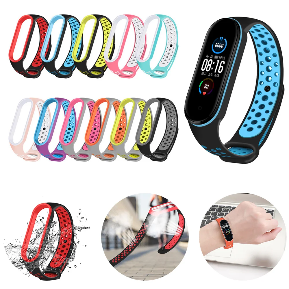 

Bracelet for Xiaomi Mi Band 5 Sport Strap watch Silicone wrist strap For xiaomi mi band 5 bracelet 5 Silicone Dual Color Strap