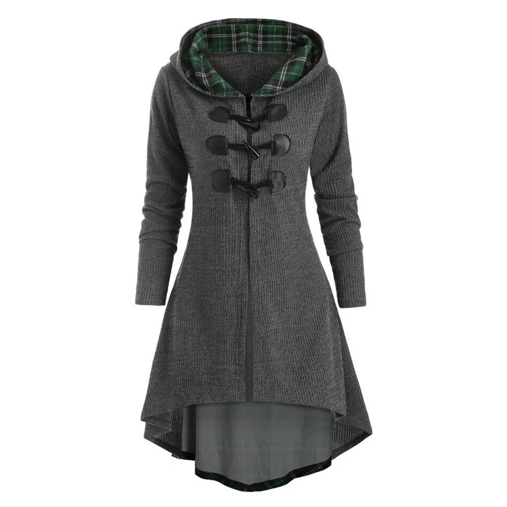 5XL Женская блузка с длинным рукавом Клетчатая на пуговицах Кружевная туника