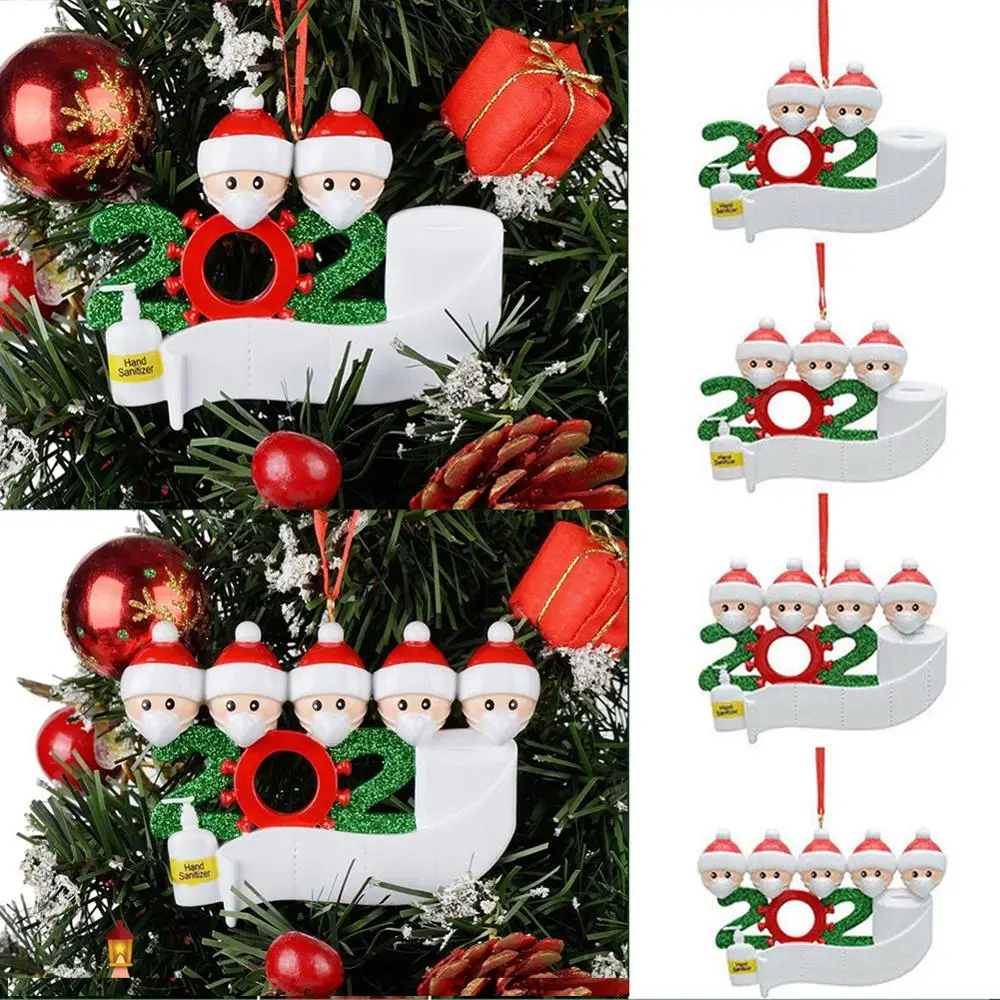 

Christmas Ornament 2020 Quarantine Christmas Party Decoration Gift Santa Claus With Mask Personalized Hanging Ornament 1 Ps