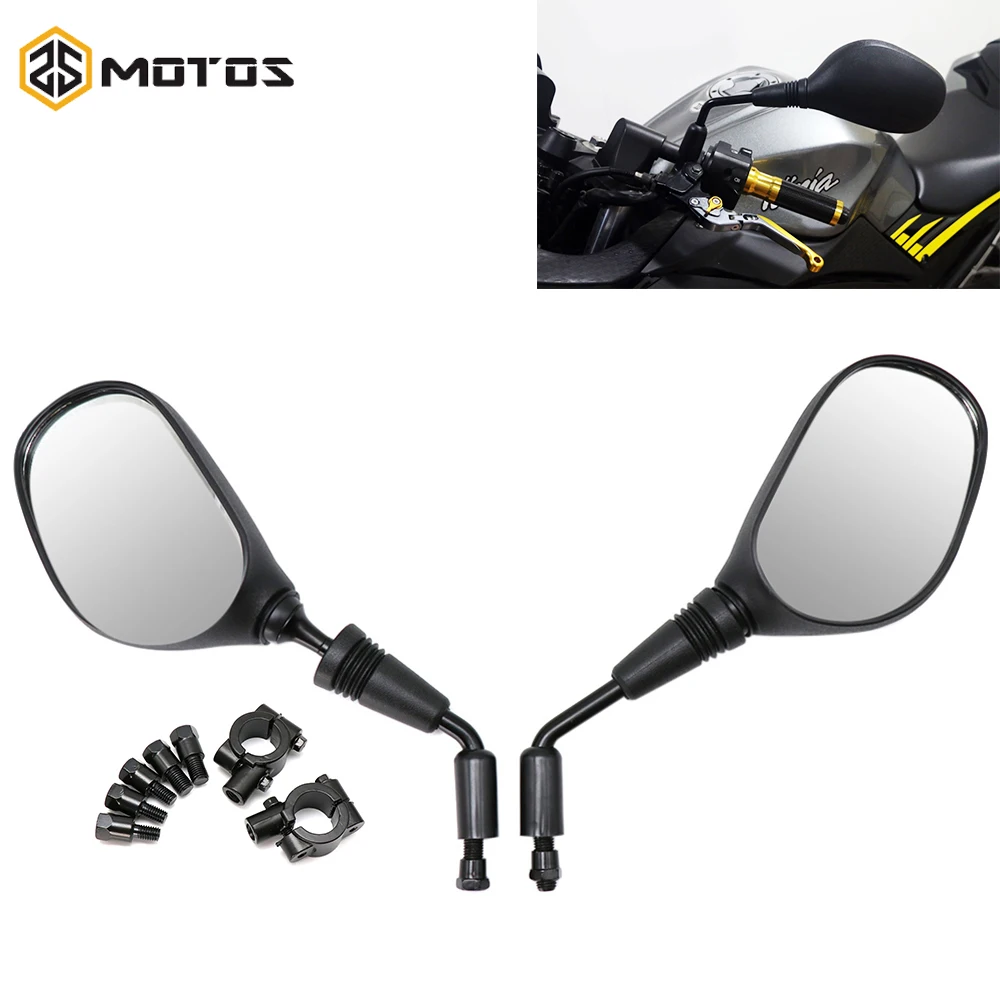 

ZS MOTOS Universal M8 M10 Screw 2Pcs/Pair Motorcycle Mirror Scooter E-Bike Rearview Mirrors Electrombile Back Side Convex Mirror