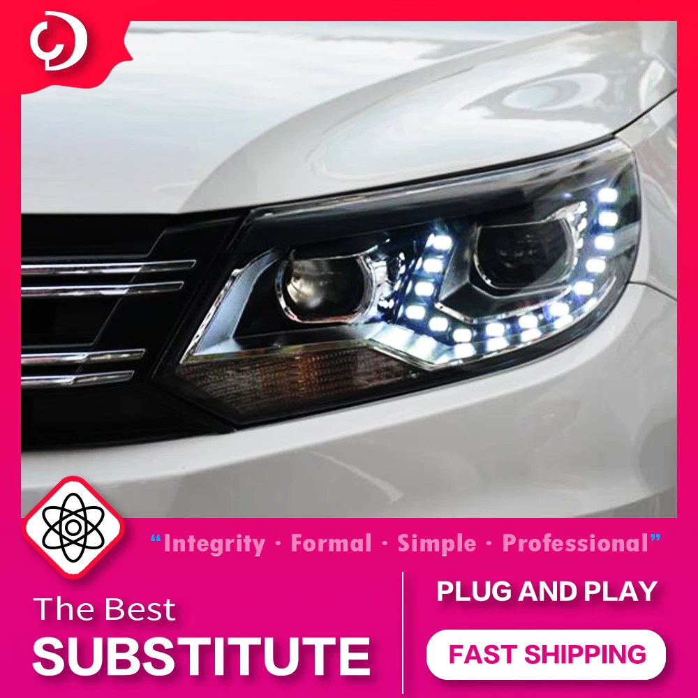 

AKD автостайлинг фары для Tiguan 2013 2014-2016 светодиодные фары DRL Передняя лампа светодиодный проектор автомобильные аксессуары