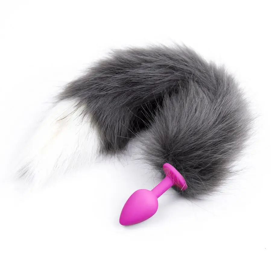 Черная силиконовая Анальная пробка маленького размера анальные игрушки с лисьим