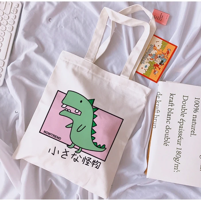 

Canvas Women Tote Bag Korean Cartoon Shoulder Bag Casual Shopping Bag