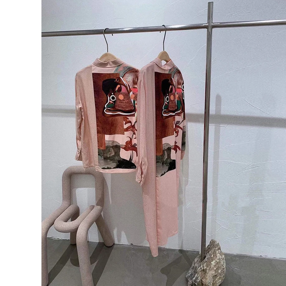 Подиумное дизайнерское женское розовое платье 2019 винтажное абстрактное осеннее