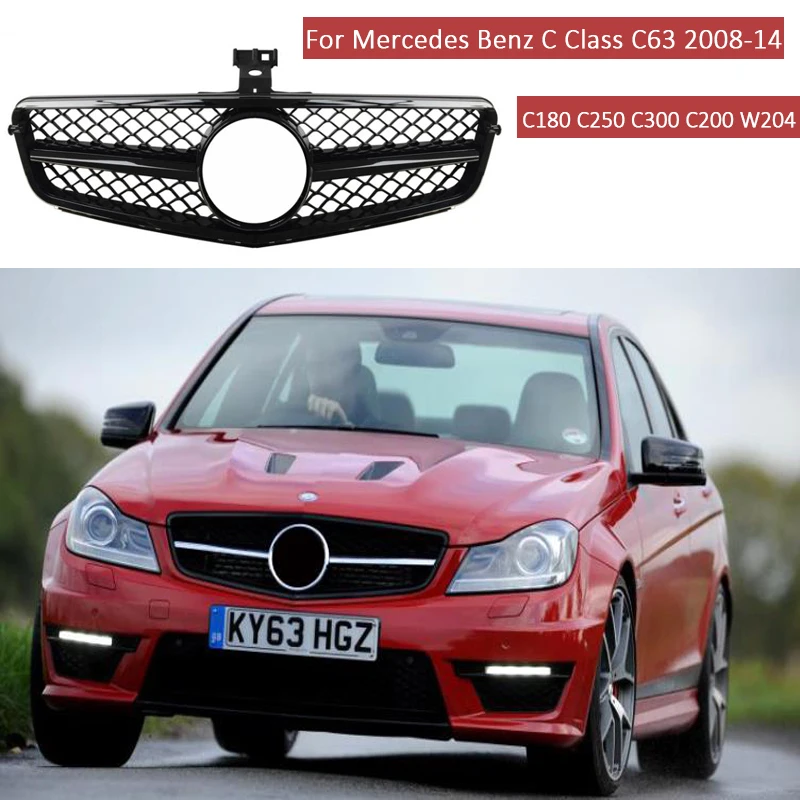 1 шт. ABS авто передний бампер Стайлинг для Mercedes Benz C Class C63 2008 2014 C180 C250 C300 C200 W204 гриль