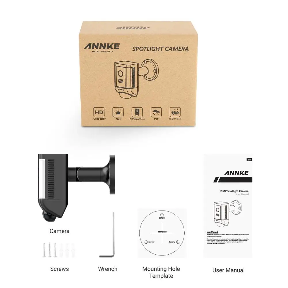 Камера ANNKE 1X Full HD 1080P 4 в 1 с теплым светом защита от атмосферных воздействий ночное