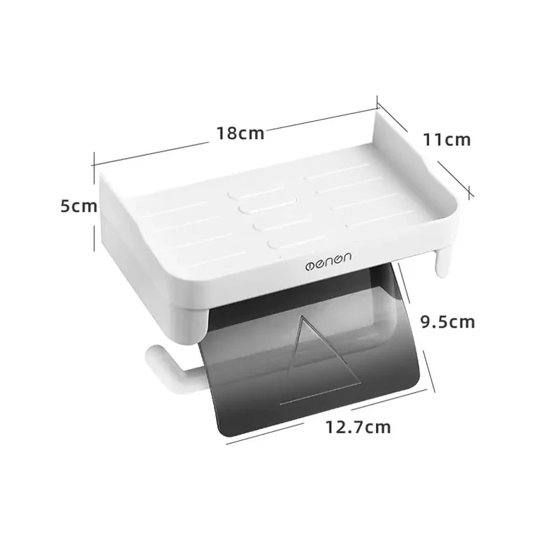 

Wall Mount Roll Paper Storage Rack Toilet Paper Holder Multi-function Bathroom WC Paper Phone Holder Shelf Home Storage Tools