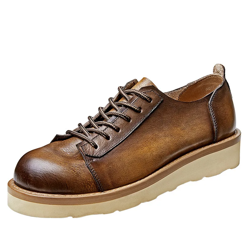 

Lace-Up Business Men Shoes All-match Cowhide High Quality Genuine Leather Shoes Flats Fashion Spring Men Dress Shoes for Men