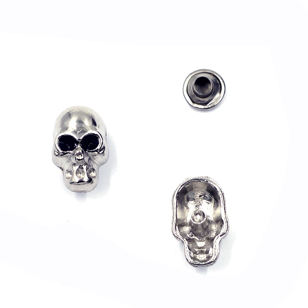 

20Sets Silver Tone Punk Spike Studs Spots Garment Rivets Skeleton Skull Belt Bag Shoes Clothes Crafts Hardware Parts Accessories