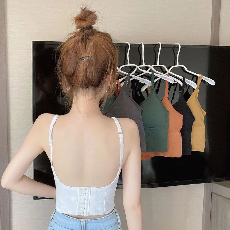 Женский жилет на бретелях Спайс для девушек летний U-образный топ с подкладкой