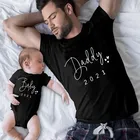 Одежда для папы, девочки и сына, Camiseta 2021, объявление о ребенке, семейная одежда, новогодний подарок для папы, футболка