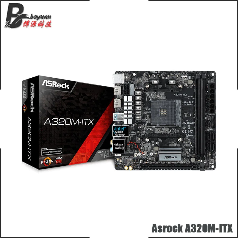 ASROCK A320M ITX Mini AMD A320 DDR4 3200 МГц SATA 6 Гбит/с 32 ГБ может поддерживать R3 R5 R7 R9 настольный