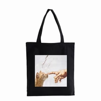 michelangelo david art letter print shopper bag fun casual large capacity shoulder bag harajuku vintage ins fashion canvas bags