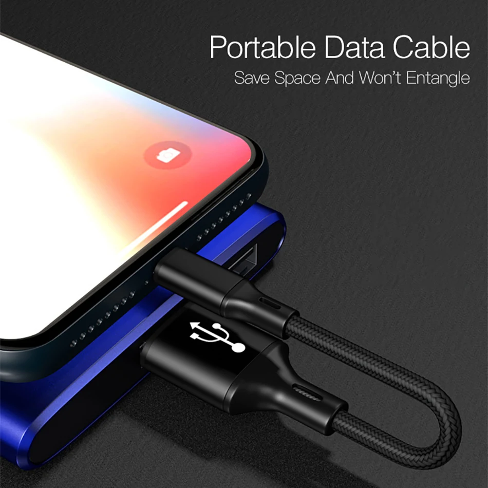 25 см короткий нейлоновый зарядный Дата кабель Micro USB Тип C светящийся для iphone11 Android