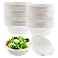 100 pcs disposable paper bowls biodgradble bowl12 oz white party paper bowlsnatural sugarcane fibers bowls