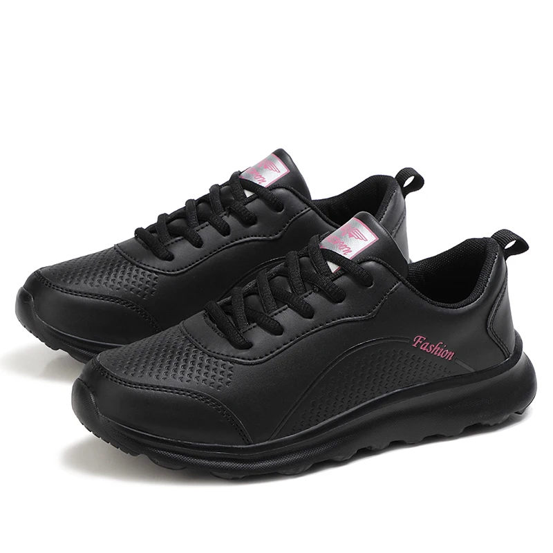 

New Vulcanized Women Shoes High Quality Leather Flat Comfortable Durable Sneakers Fashion Female Trainers Platform Casual Shoes