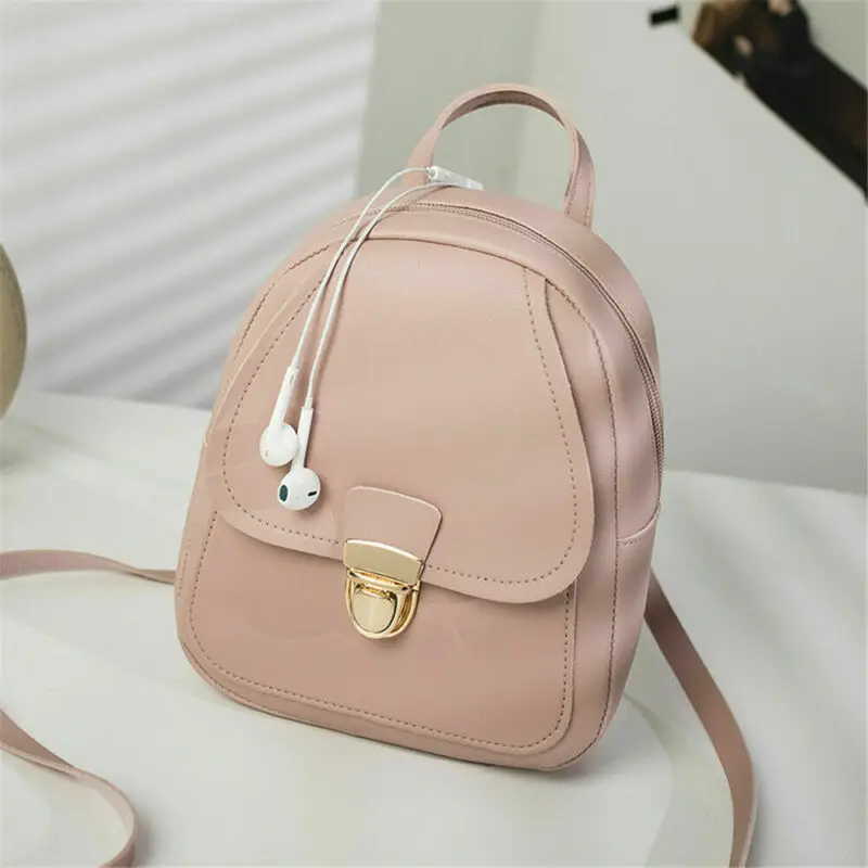 

Women Mini Backpack Interior Slot Pocket Phone headset hole Girls campus Shoulder Bag Girls Schoolbag for Teenagers
