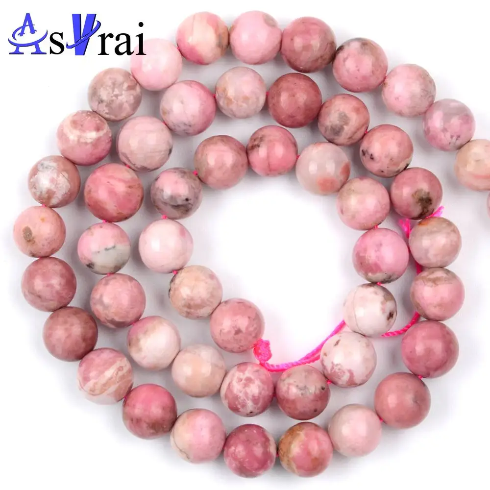 

High Quality Genuine Natural Stone Rhodonite Beads For Jewelry Making 4 6 8 10 12mm Round Loose Spacer Beads DIY Bracelet Charms