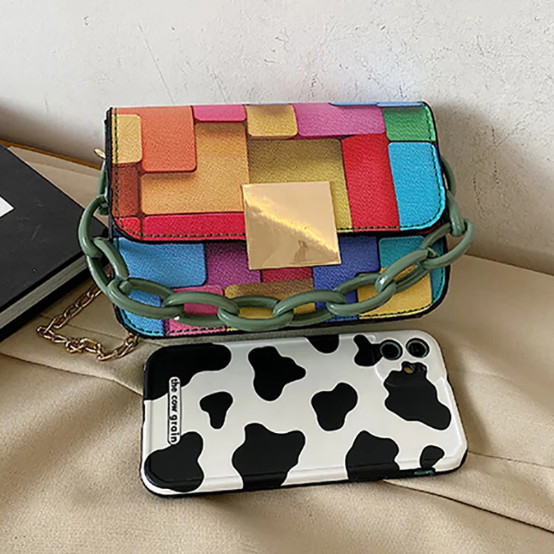 Женская сумка-мессенджер из ПУ кожи с цепочкой | Багаж и сумки