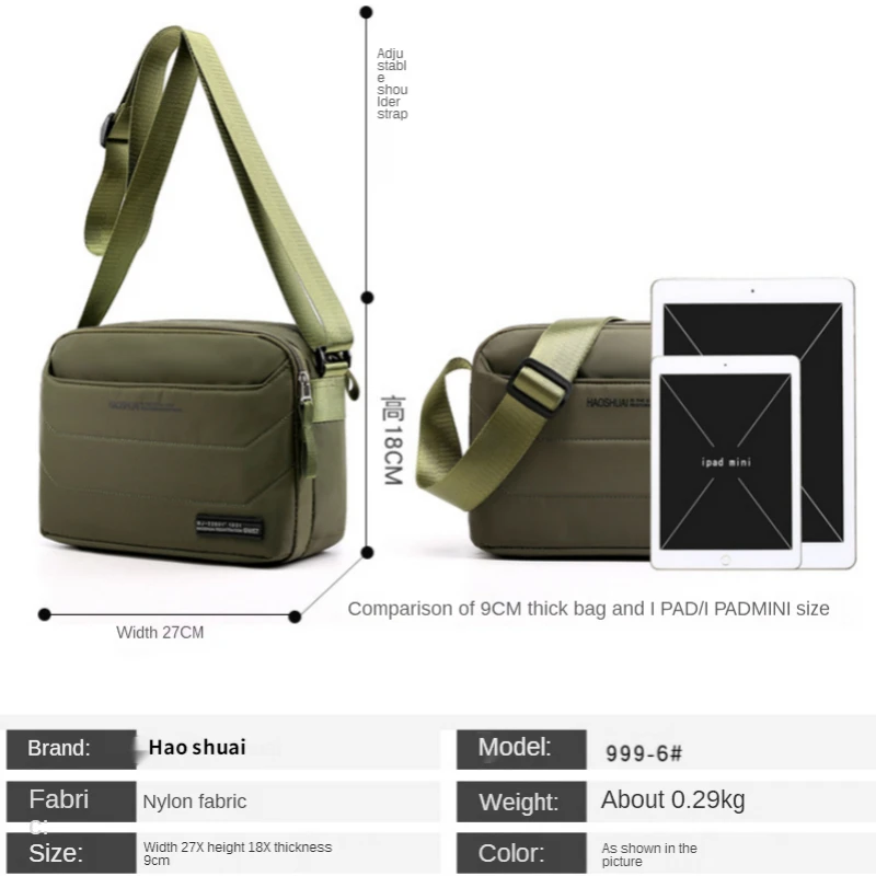 

New Casual Men's Shoulder Bag Large-capacity Outdoor Travel Commuter Bag Versatile Waterproof and Wear-resistant Messenger Bag