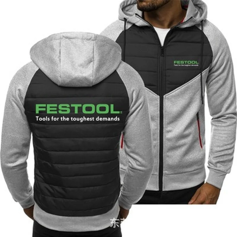

2020 New Men Hoodies for Festool Tools logo Spring Autumn Jacket Casual Sweatshirt Long Sleeve Zipper Hoody tye dye sweatshirt
