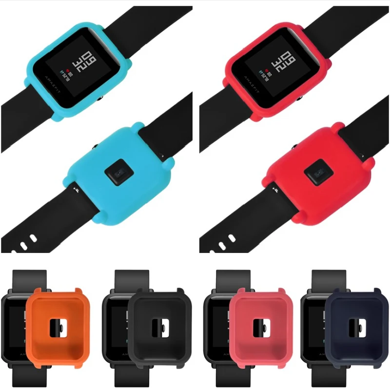 Защитный чехол для Xiaomi Huami Amazfit Bip PACE Lite Youth Watch цветной Мягкий силиконовый