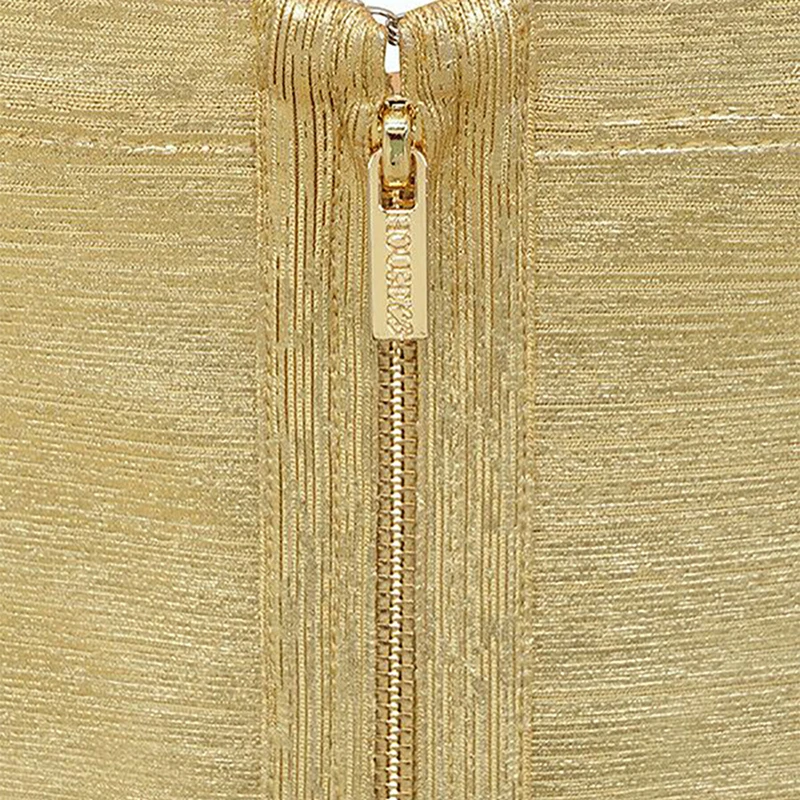 Женское облегающее платье золотистое с глубоким V образным вырезом для ночного