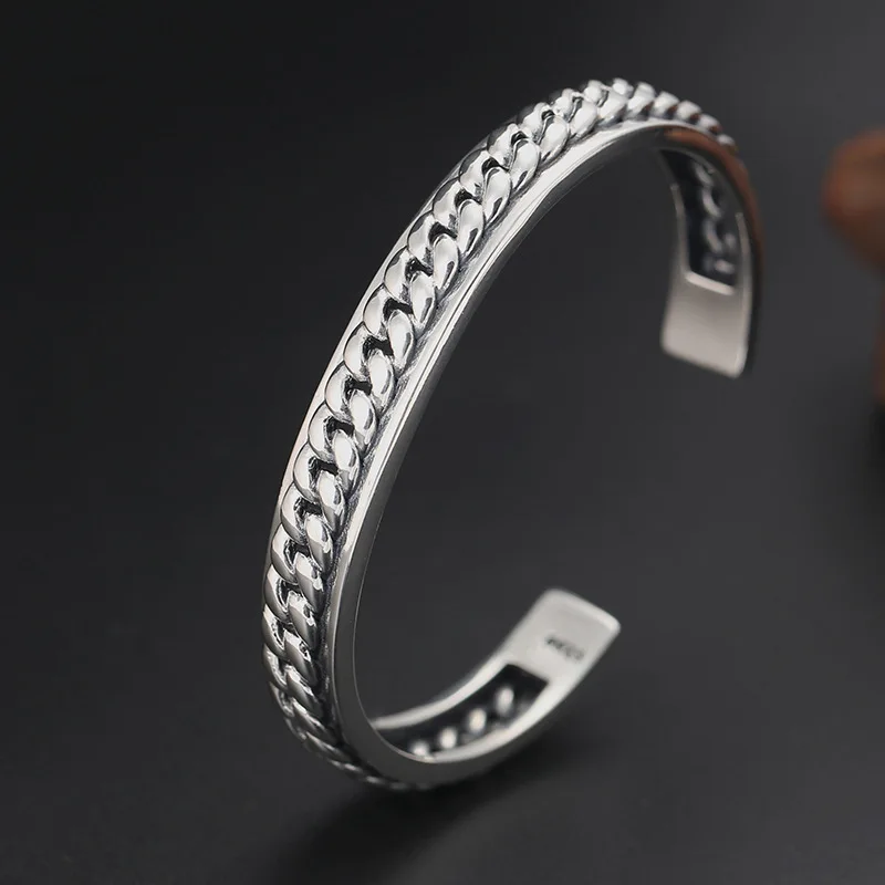 100% 925 пробы серебряные ювелирные изделия тренд моды мужчин и женщин браслет