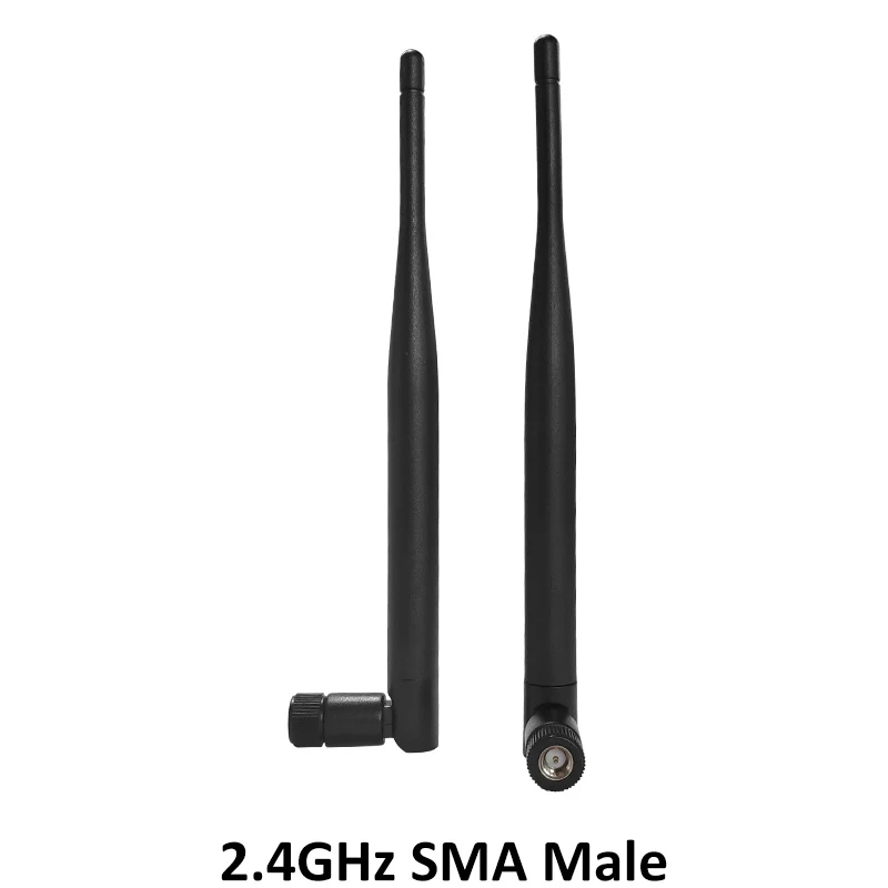 Grandwisdom 10pcs 2.4G antenna 5dbi sma male wlan wifi 2.4ghz antene pbx iot module router signal receiver antena high gain