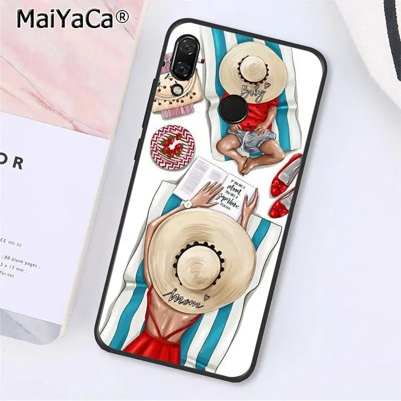 MaiYaCa модный коричневый волос для мамы, дочки, папы, семейный чехол для телефона Xiaomi Redmi8 4X 6A S2 Go Redmi 5 5Plus Note5 7 Note8pro