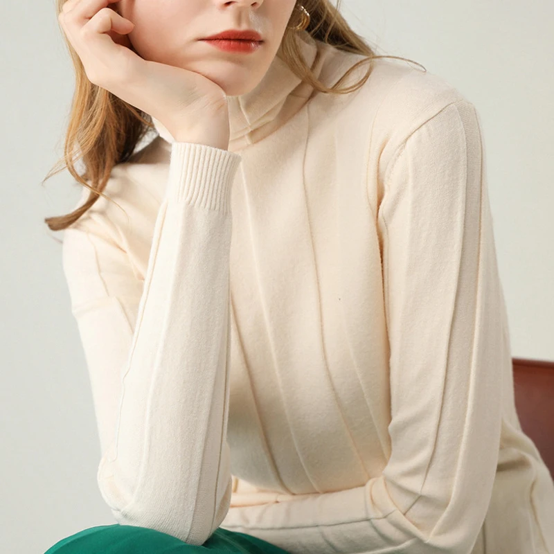 Осенне-зимний длинный свитер женский 2020 однотонный вязаный пуловер с длинным