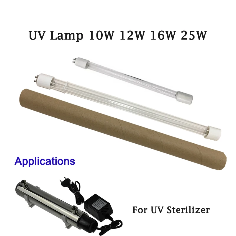 

10W 12W 16W 25W 4 Pins Ultraviolet Disinfection Lamp UV Light Sanitizing For Over Flow UV Water Sterilizer