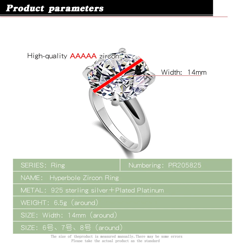 Женское большое кольцо из серебра 925 пробы с фианитом | Украшения и аксессуары