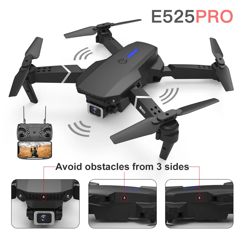 

E525 PRO RC Quadcopter Profissional Obstacle Avoidance Drone Dual Camera 1080P 4K Fixed Height Mini Dron Helicopter Toy