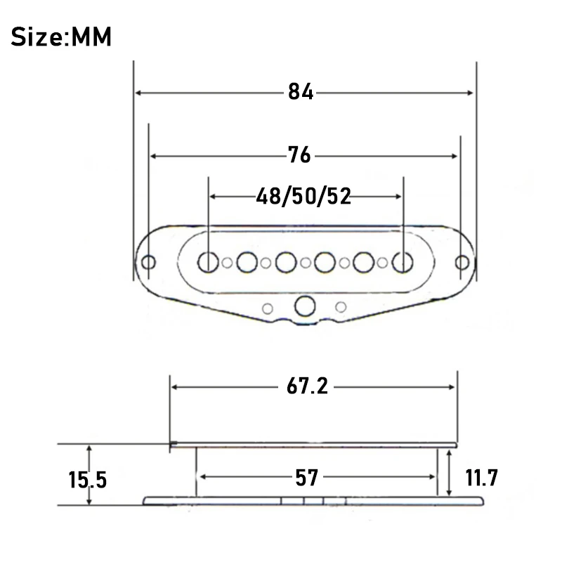 3 stücke single coil pickup slug spule für elektrische gitarre pickup spule lnterne modell abdeckung kunststoff 485052mm pole abstand spul