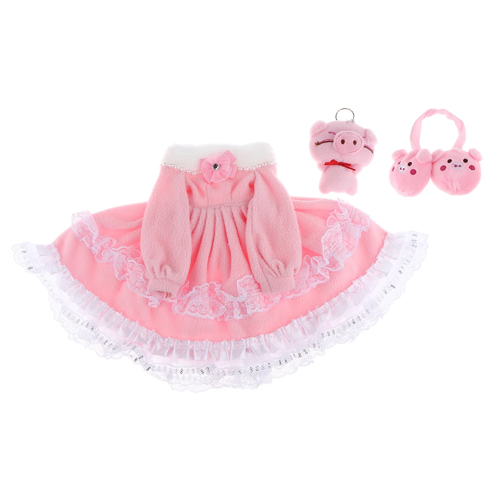 

Charming 1/3 Doll Tube Top Dress with Lace Trim Set Pink for BJD Evening Dress Changing Kit
