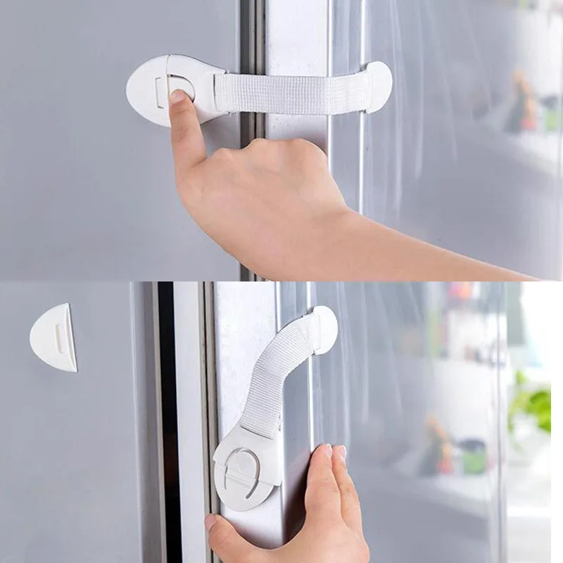 

Doors Drawers Wardrobe Safety Locks Portable Plastic Safety Lock Protection From Children on Furniture Kids Buckle Cabinet Lock